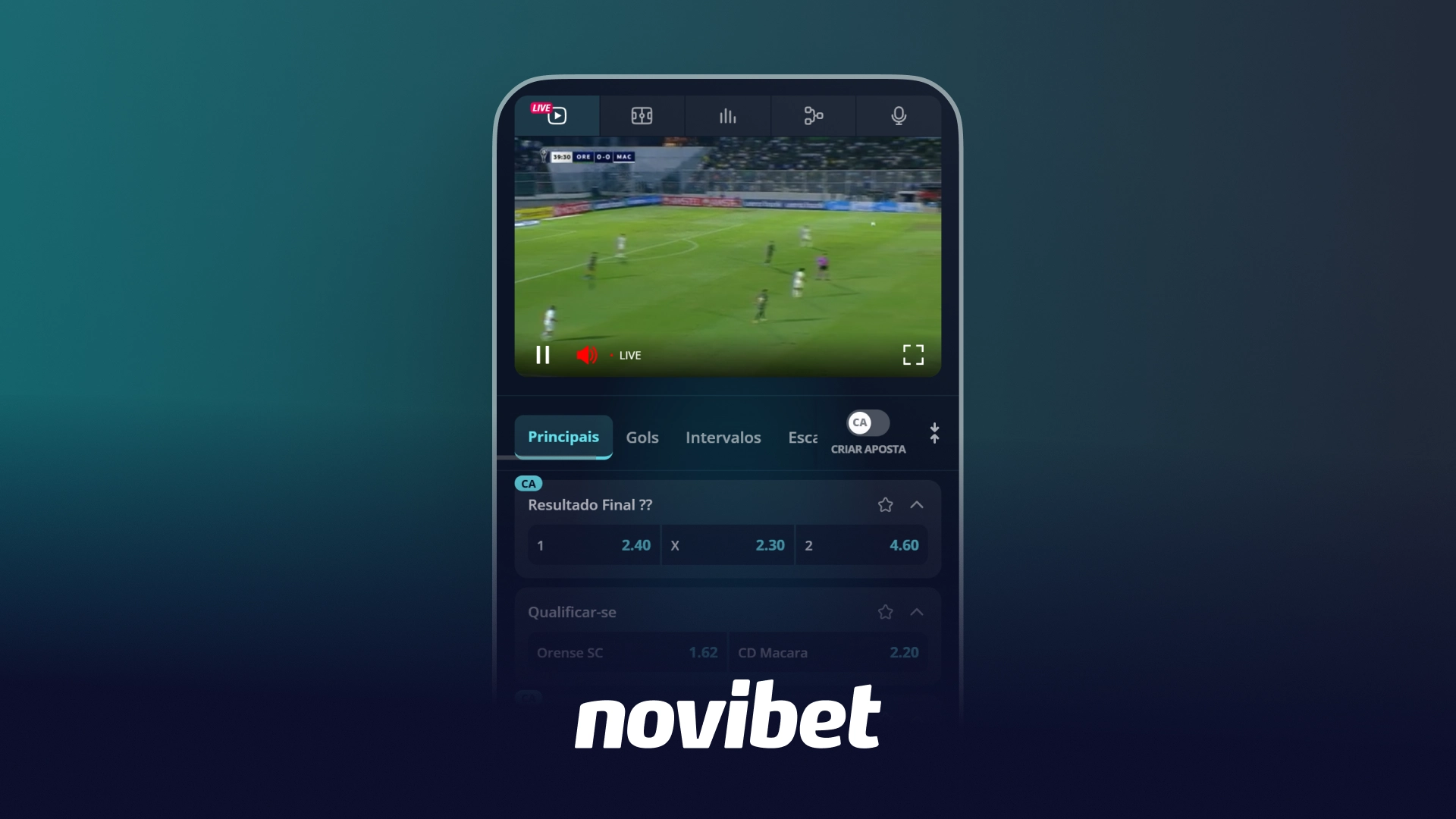 imagem Futebol ao Vivo Novibet
