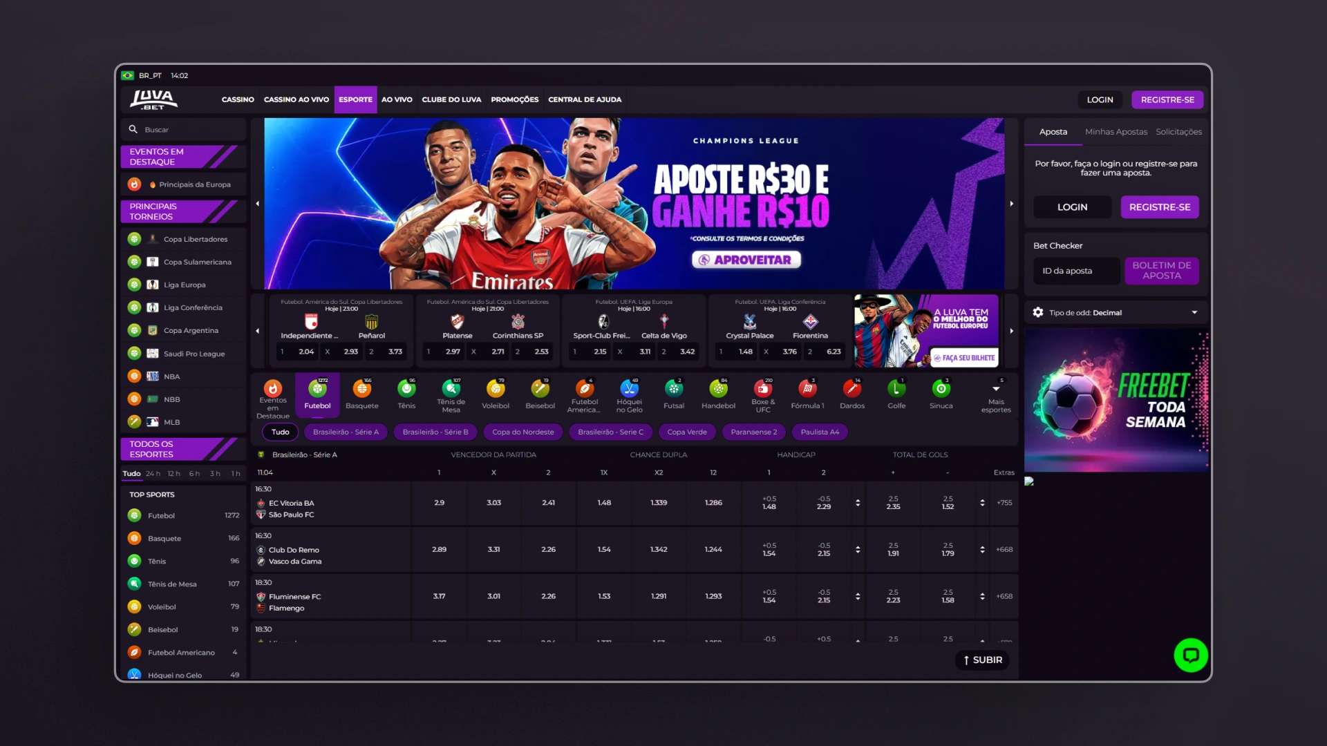 imagem apostas esportivas LuvaBet