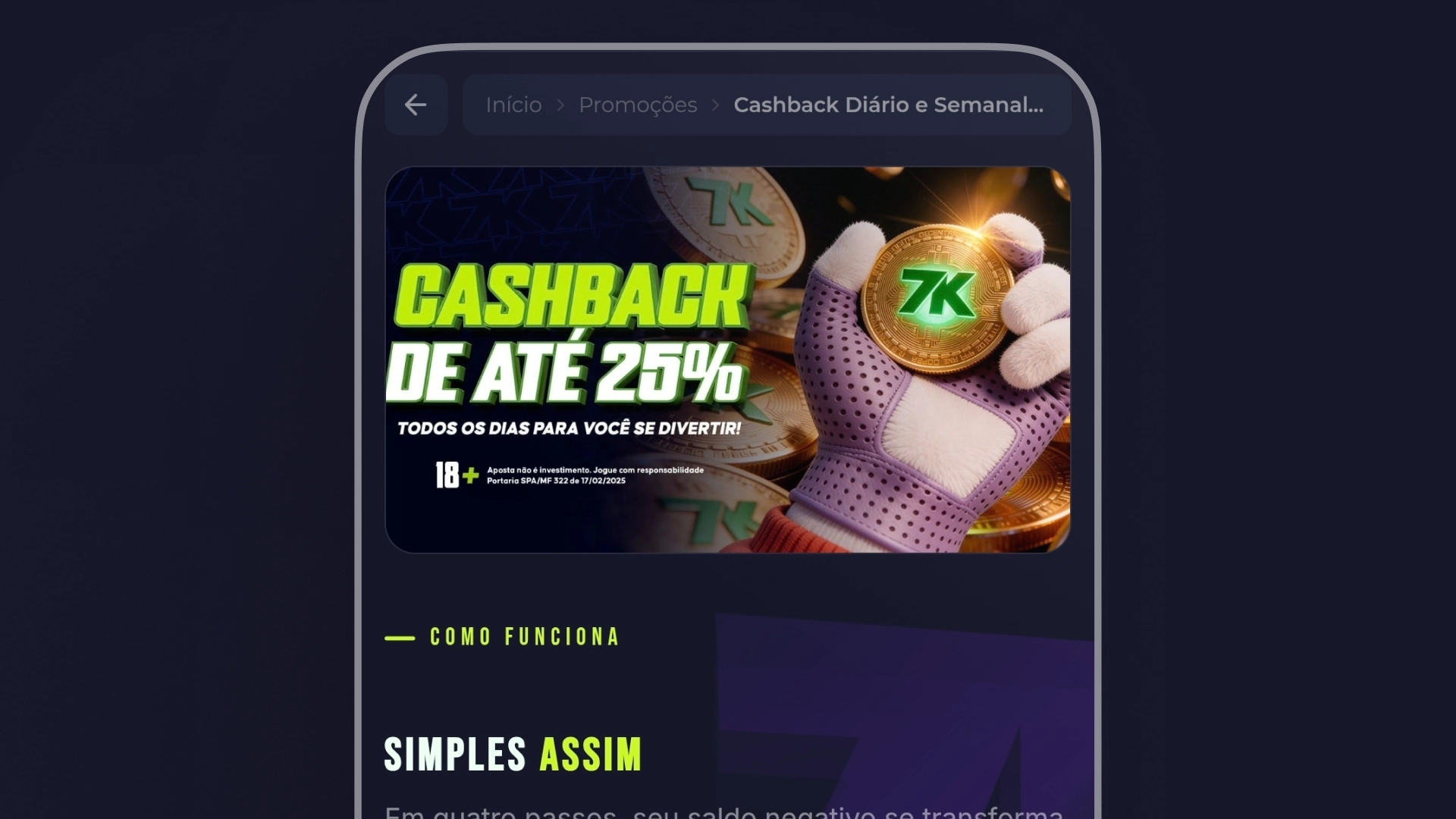 imagem bonus 7kBet cashback_diario_e_semanal