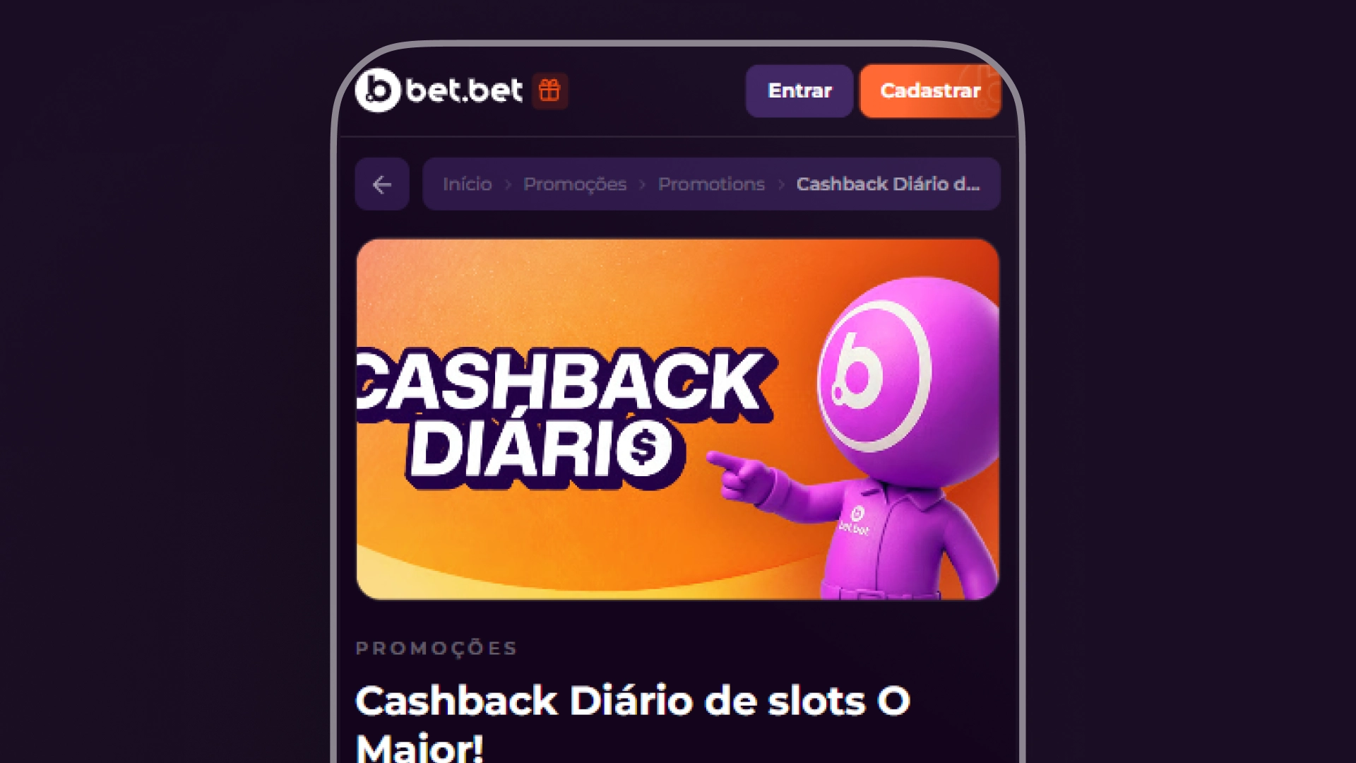 Bônus Bet.Bet: Cashback Diário de Slots
