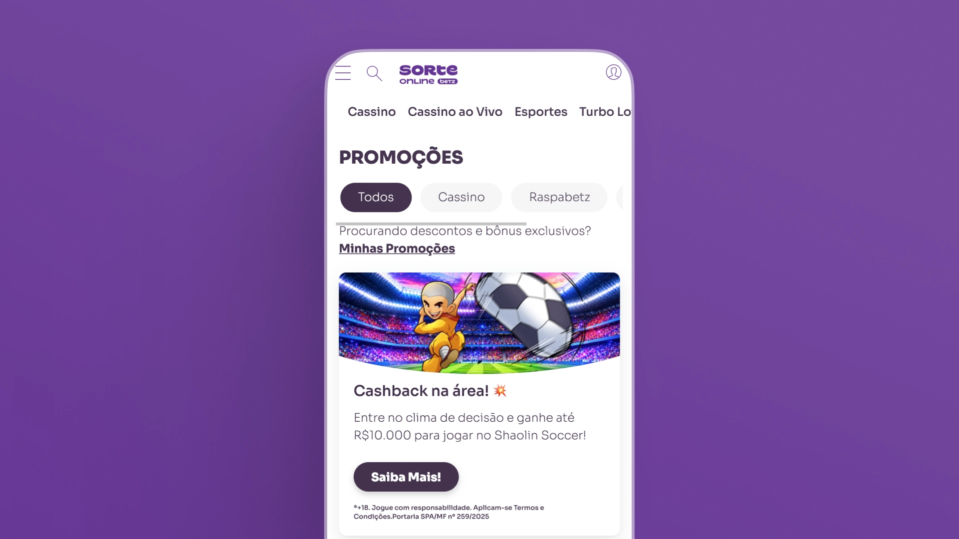 imagem bonus SorteOnline