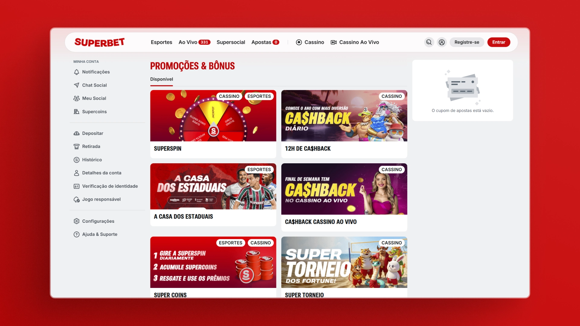 captura dos bônus da Superbet