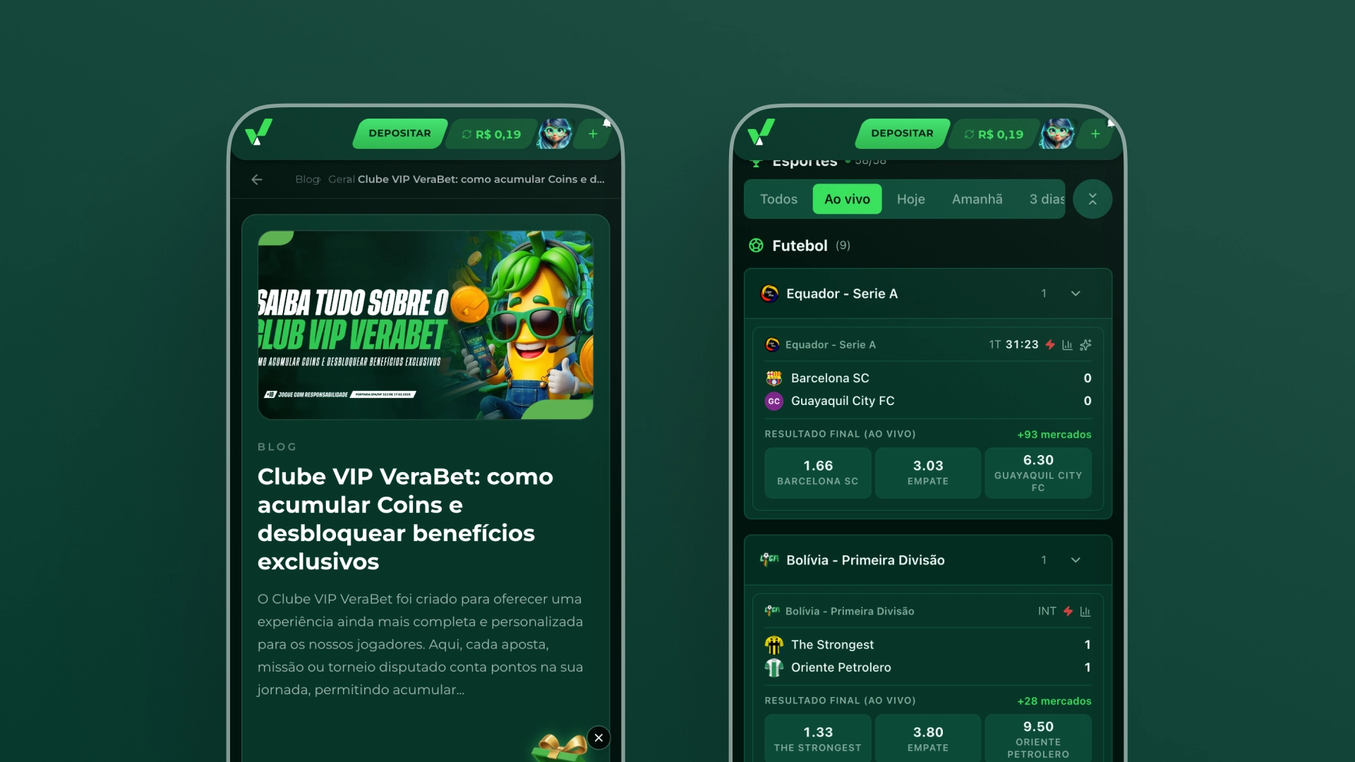 imagem captura de tela app VeraBet